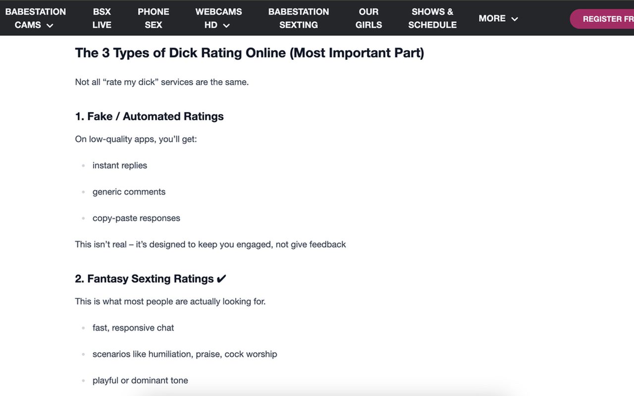 Babestation rating types