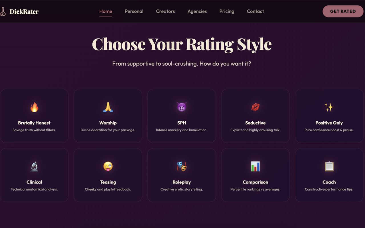 DickRater rating styles
