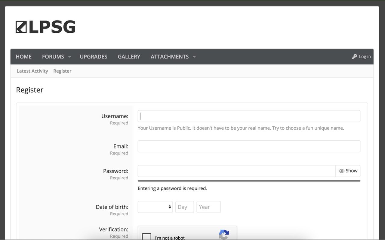 LPSG signup