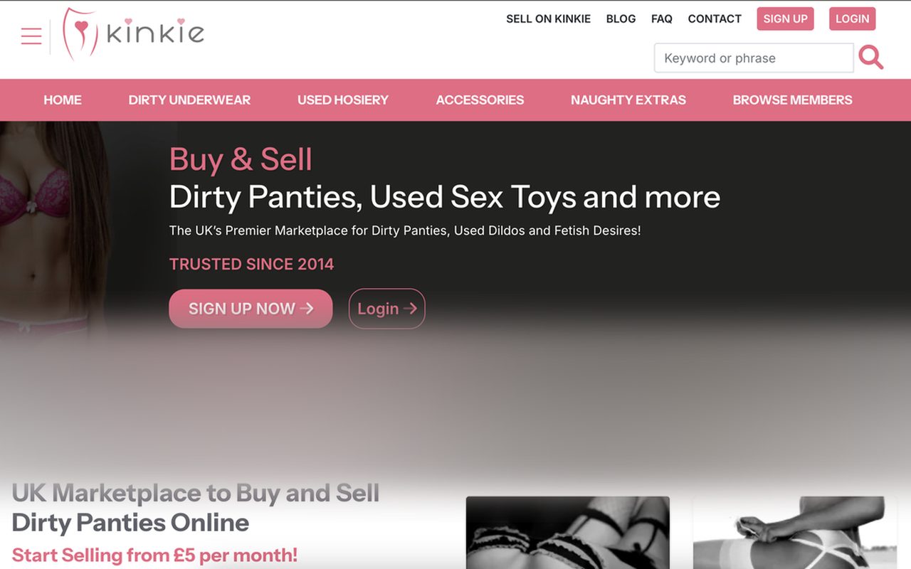 Kinkie homepage (explicit region blurred)