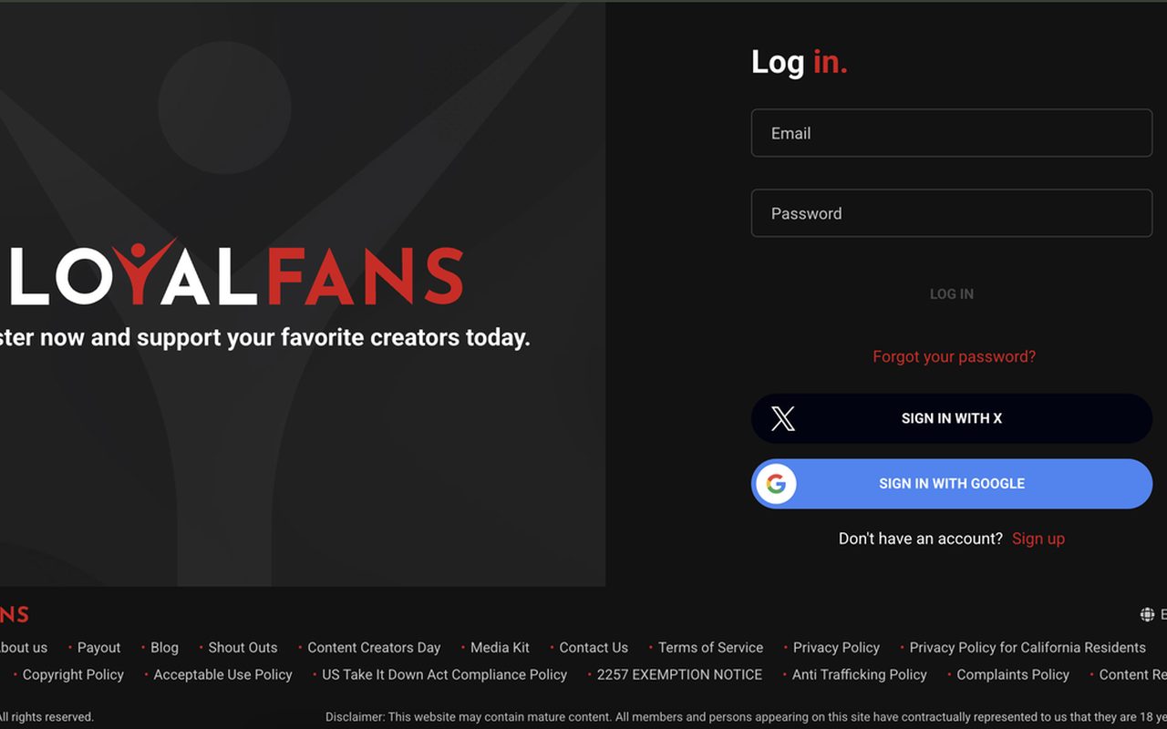 LoyalFans login